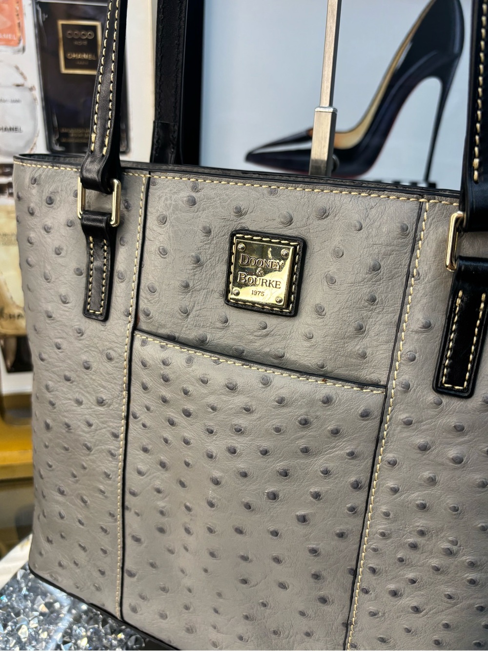 Dooney & Bourke Ostrich Small Lexington Tote NWOT - Picture 3 of 13
